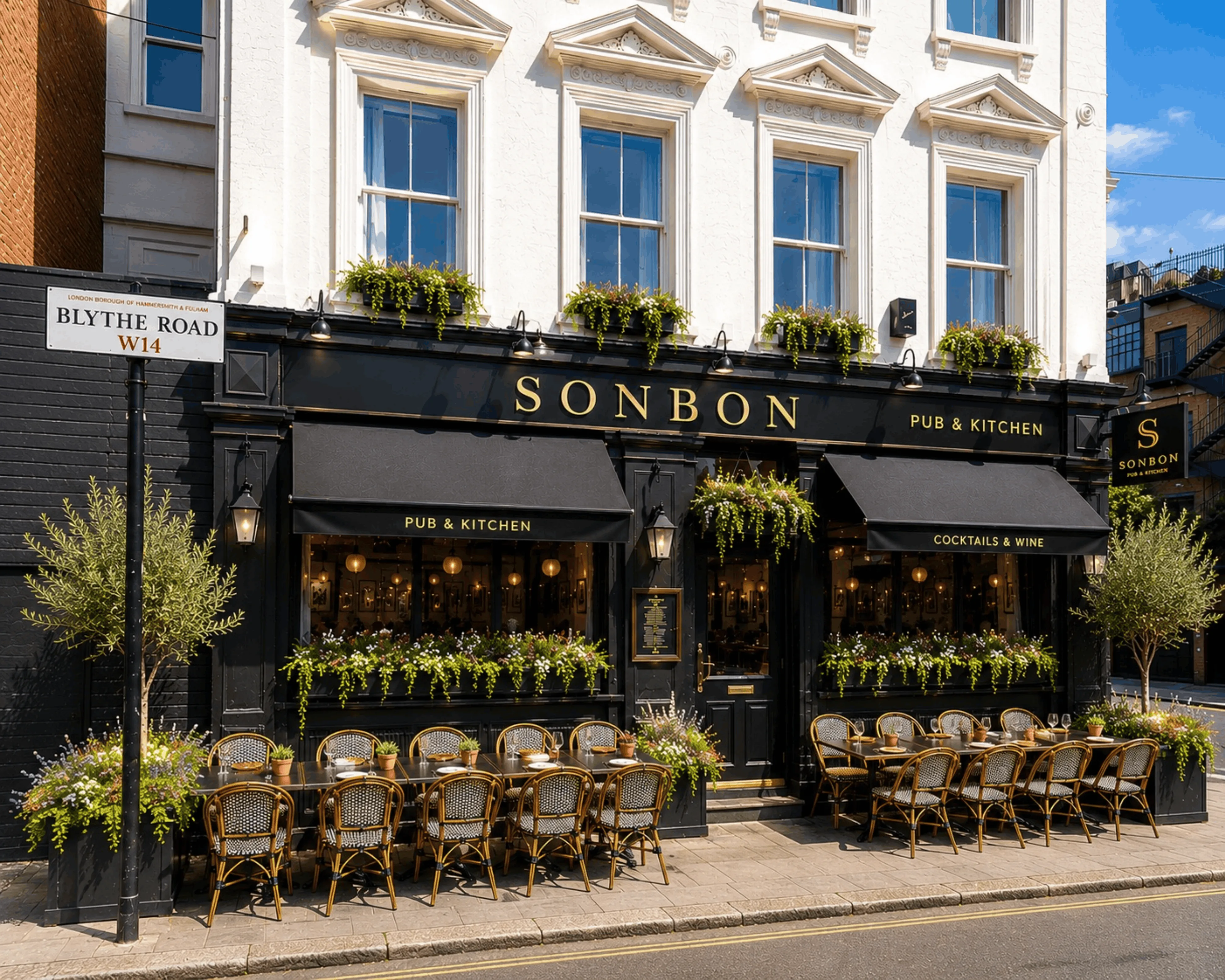 Artist's impression of Sonbon's venue space with AV screens and presentation-ready configuration